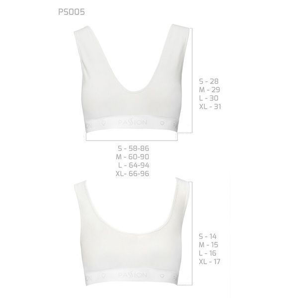 Спортивний топ з еластичної бавовни Passion PS005 TOP S, white SO4229