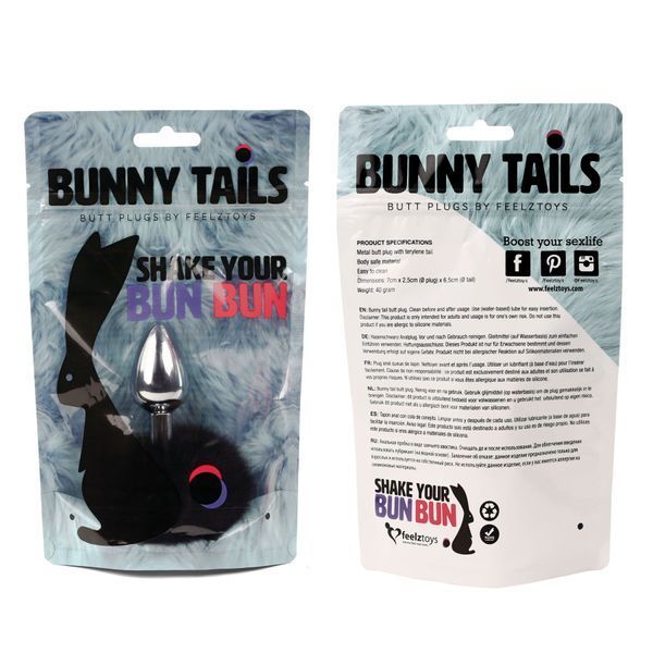 Анальна пробка FeelzToys - Bunny Tails Butt Plug Black SO5063