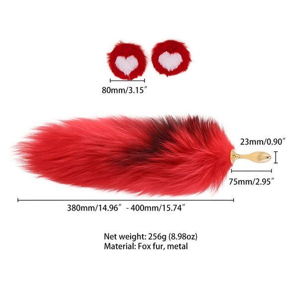 Анальная пробка с хвостом лисицы LOCKINK SEVANDA Red Vixen Set with Pear-shape Plug SX0907