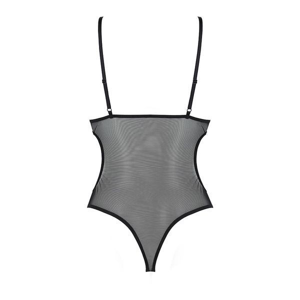 Боді з ажурним ліфом Passion CHRISTA BODY XXL/XXXL, black SO5755