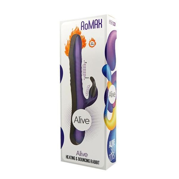 Вибратор-кролик с подогревом и ротацией Alive RoMAX Purple SO3978