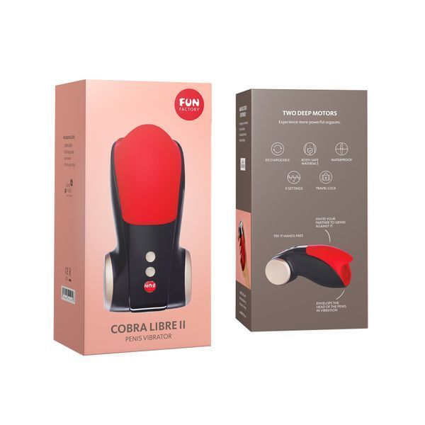 Мастурбатор для головки пениса Fun Factory COBRA LIBRE II black/red, 2 мотора, игра без рук SX0967