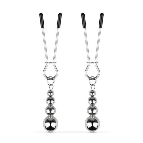 Затискачі для сосків Bedroom Fantasies: Nipple Clamps with Beaded Chain - Silver SX2209