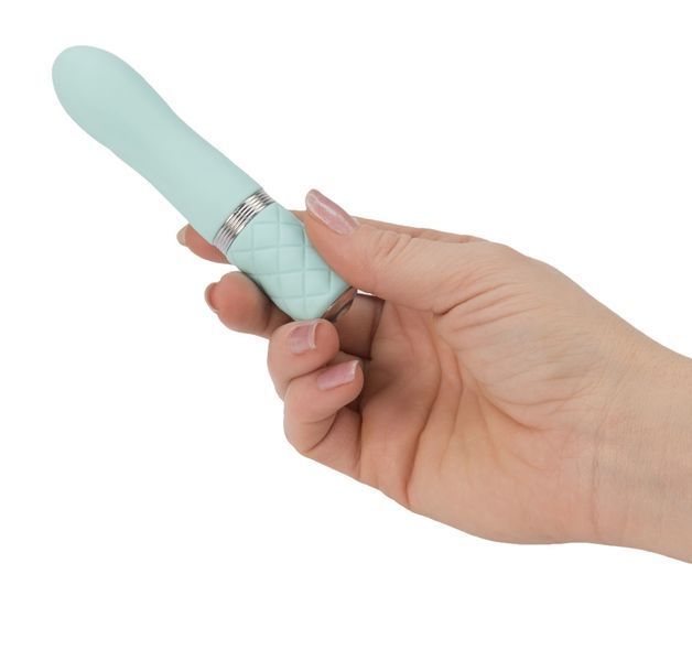 Розкішний вібратор PILLOW TALK - Flirty Teal з кристалом Swarovski, гнучка головка SO2726