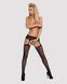 Сетчатые чулки-стокинги с цветочным рисунком Obsessive Garter stockings S207 XL/XXL, черные, доступ SO7267 фото 3