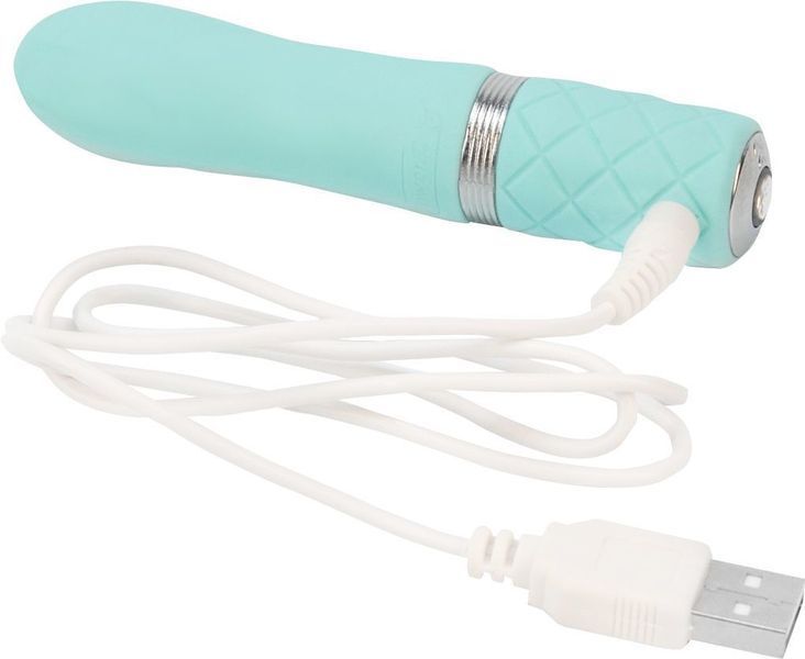 Розкішний вібратор PILLOW TALK - Flirty Teal з кристалом Swarovski, гнучка головка SO2726