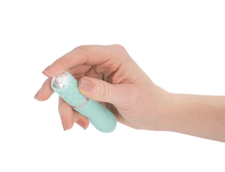 Розкішний вібратор PILLOW TALK - Flirty Teal з кристалом Swarovski, гнучка головка SO2726