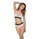 Эластичный топ с кружевом Passion PS001 TOP L, ecru SO4179 фото 2