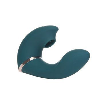 Багатофункціональний вібратор з вакуумною стимуляцією Swan The Monarch Teal SO8905