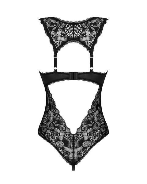Мереживне боді Obsessive Donna Dream crotchless teddy XS/S Black, відкритий доступ SO8633