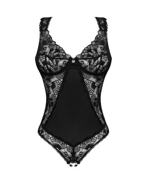 Мереживне боді Obsessive Donna Dream crotchless teddy XS/S Black, відкритий доступ SO8633