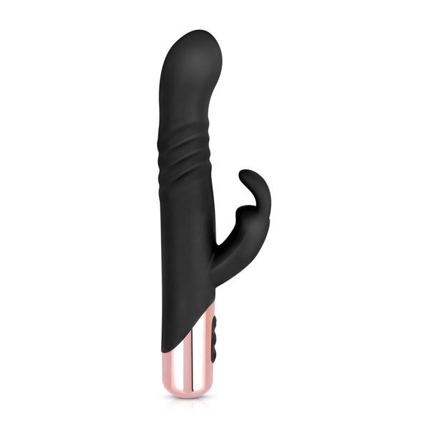 Вибратор-кролик Rosy Gold - Rabbit Vibrator with thrusting function - Black SX3069