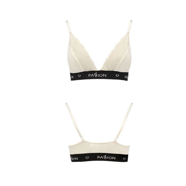Эластичный топ с кружевом Passion PS001 TOP M, ecru SO4180