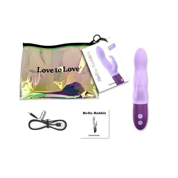 Вібратор-кролик Love To Love Hello Rabbit Violet з гнучким стовбуром і стимуляцією точки G, 2 мотори SO3353