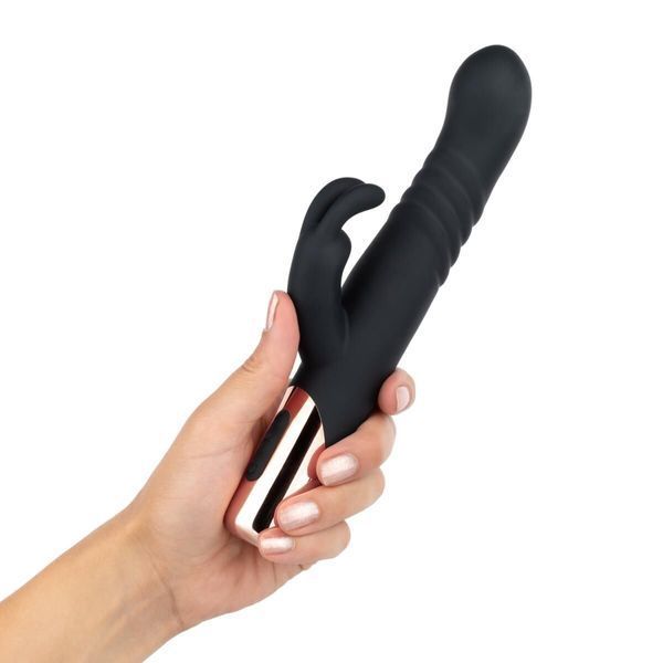 Вибратор-кролик Rosy Gold - Rabbit Vibrator with thrusting function - Black SX3069