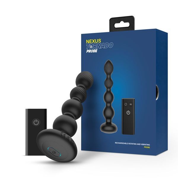 Анальный виброротатор Nexus Tornado Probe Edition, диаметр 3,5 см, вибрация + ротация, пульт ДУ SO9862