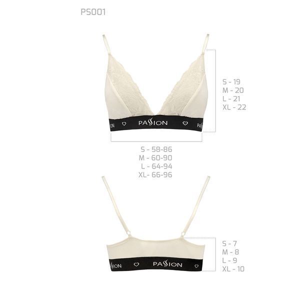 Эластичный топ с кружевом Passion PS001 TOP M, ecru SO4180