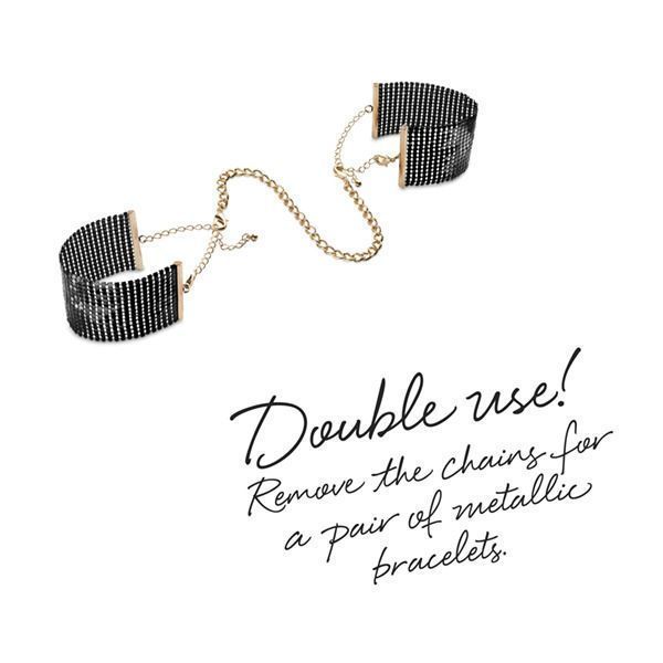 Наручники Bijoux Indiscrets Desir Metallique Handcuffs - Black, металеві, стильні браслети SO2663