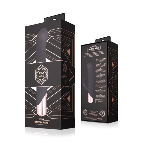 Вибратор-кролик Rosy Gold - Rabbit Vibrator with thrusting function - Black SX3069