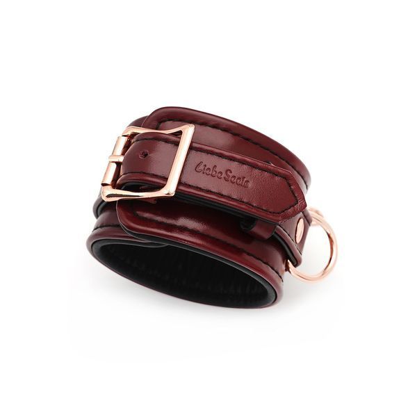 Кожаные поножи Liebe Seele Wine Red Ankle Cuffs, съемная цепочка-крепление SO9453