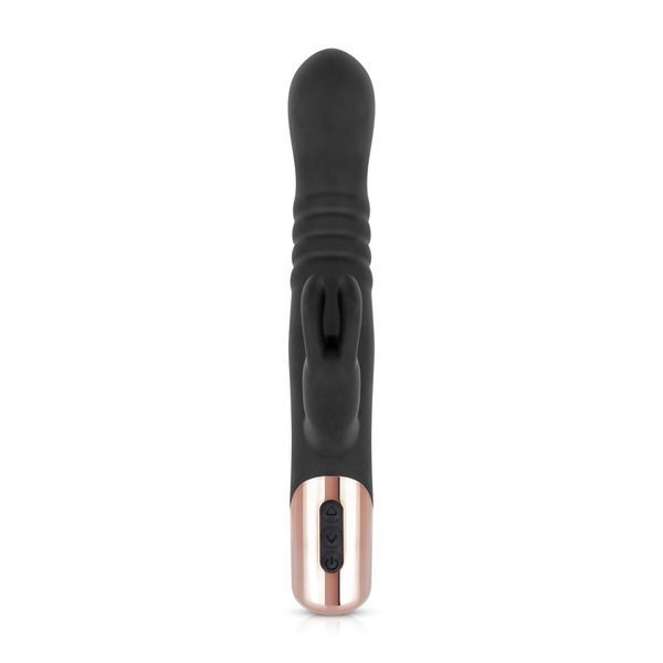Вибратор-кролик Rosy Gold - Rabbit Vibrator with thrusting function - Black SX3069