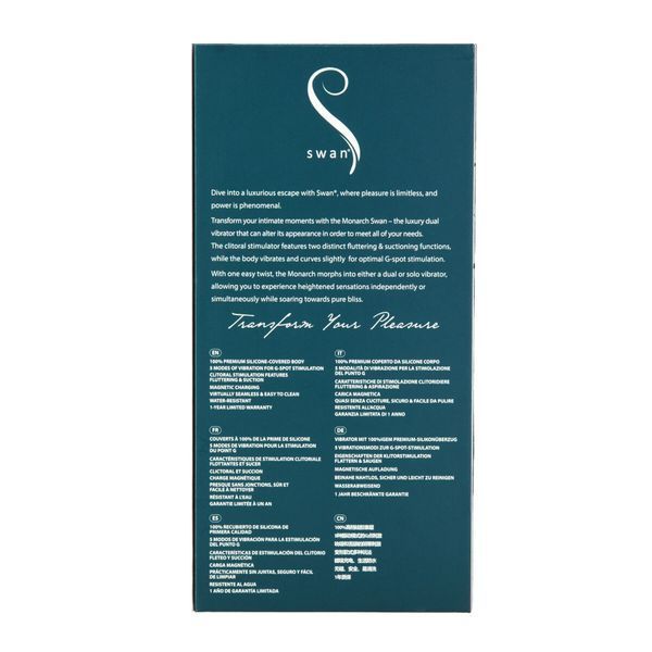 Багатофункціональний вібратор з вакуумною стимуляцією Swan The Monarch Teal SO8905