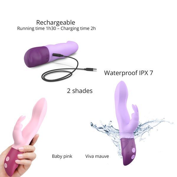 Вібратор-кролик Love To Love Hello Rabbit Violet з гнучким стовбуром і стимуляцією точки G, 2 мотори SO3353