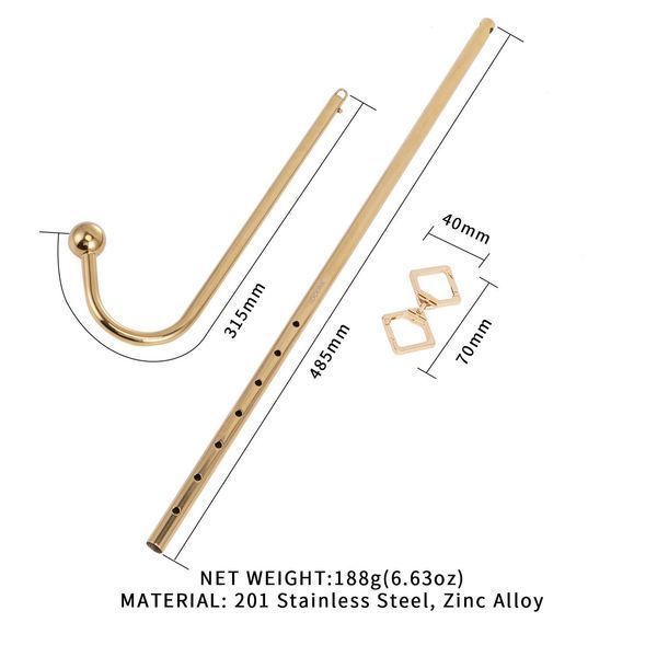 Анальний гак LOCKINK Golden Adjustable Anal Hook Set SX0858