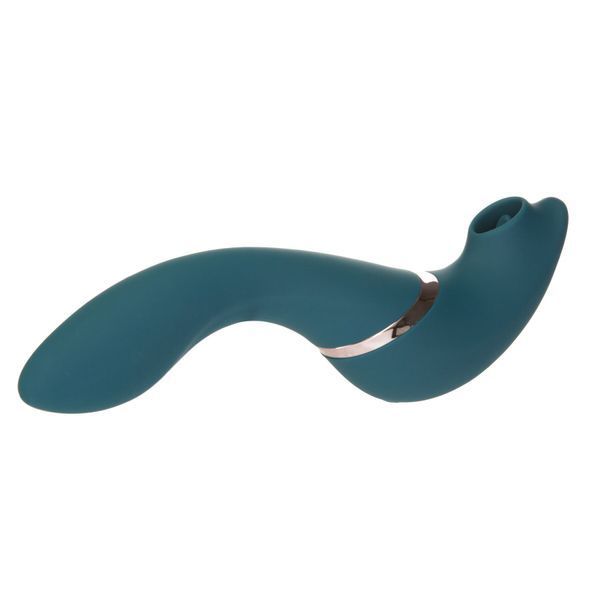 Багатофункціональний вібратор з вакуумною стимуляцією Swan The Monarch Teal SO8905
