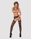 Панчохи-стокінги із комбінованою сіткою Obsessive Garter stockings S214 S/M/L, чорні SO7268 фото 4