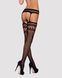 Панчохи-стокінги із комбінованою сіткою Obsessive Garter stockings S214 S/M/L, чорні SO7268 фото 3