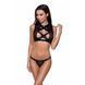 Комплект белья Passion Exclusive DEBRA SET XXL/XXXL, black стрэпы, топ с декольте, трусики PS25603 фото 1