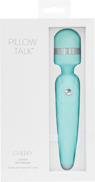 Розкішний вібромасажер PILLOW TALK - Cheeky Teal з кристалом Swarovski, плавне підвищення потужності SO2728