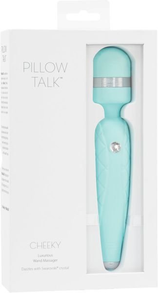 Розкішний вібромасажер PILLOW TALK - Cheeky Teal з кристалом Swarovski, плавне підвищення потужності SO2728