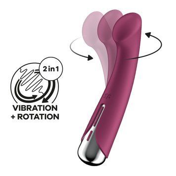 Вібратор з ротацією Satisfyer Spinning G-Spot 1 Red, плоский майданчик для стимуляції точки G SX0555