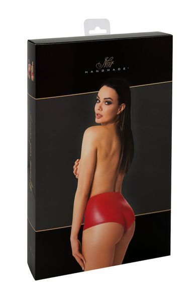 Красные кожаные шортики Noir Handmade F356 Red powerwetlook shorts - S SX2124