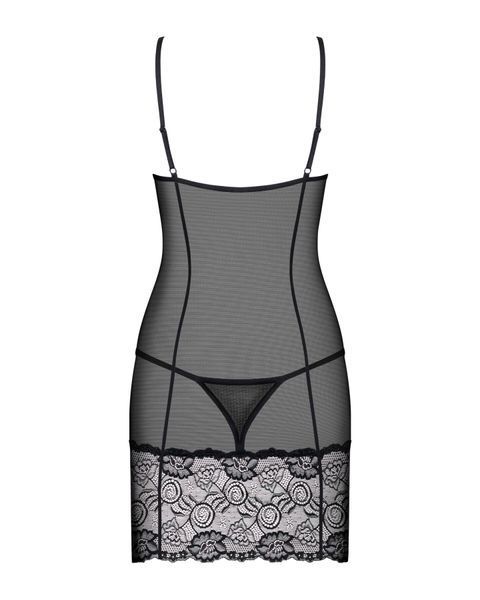 Сорочка Obsessive Alluria chemise & thong S/M SX1122