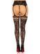 Колготки-чулки Leg Avenue French Rose Backseam Garter Belt Stockings, черные, One Size, с доступом SX1061 фото 1