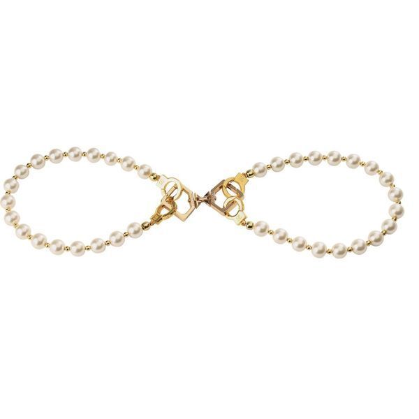 Жемчужные наручники и поножи LOCKINK Pearl Handcuffs & Anklecuffs SX0909