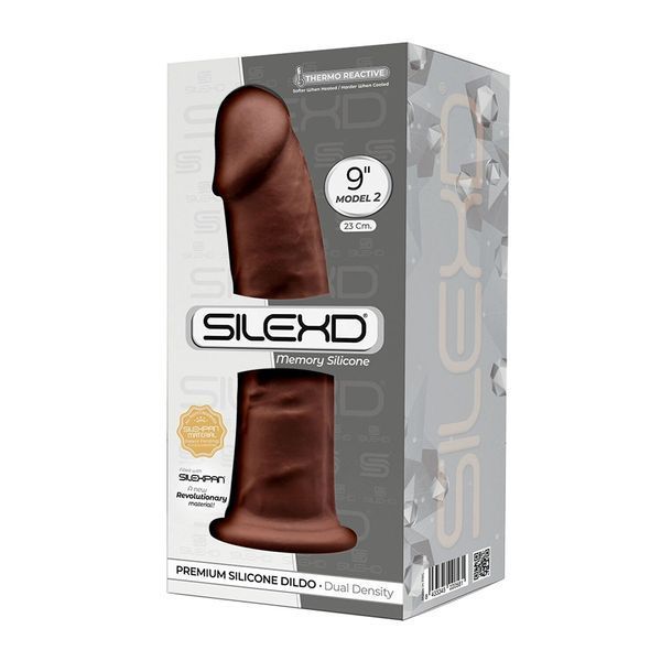 Фалоімітатор SilexD Oscar Brown (MODEL 2 size 9in), двошаровий, силікон + Silexpan, діаметр 5,4см SO9927
