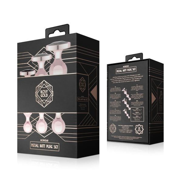 Набор анальных игрушек Rosy Gold - Metal Butt Plug Set 3 Pieces SX3070