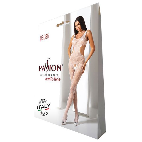 Эротический бодистокинг с рисунком Passion BS085 white SO4746