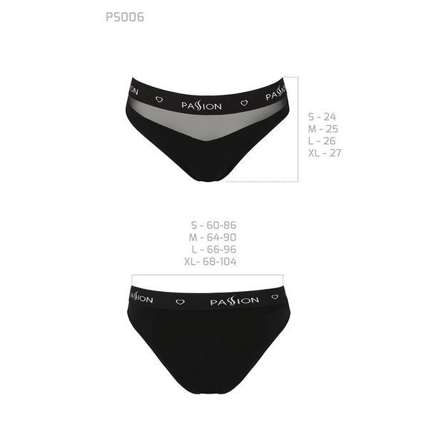Трусики с прозрачной вставкой Passion PS006 PANTIES L, black SO4231