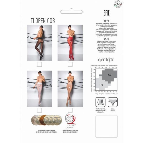 Еротичні колготки Passion TIOPEN 008 1/2 (30 den), black, з вирізом PS24521
