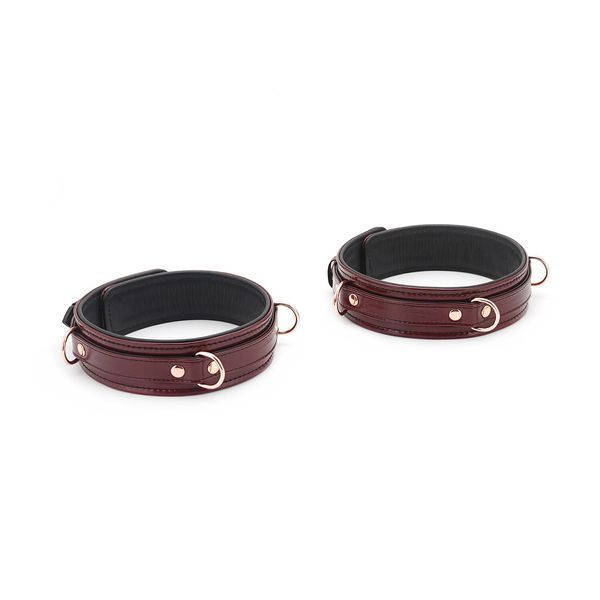 Фіксатори для стегон Liebe Seele Wine Red Thigh Cuffs S Size, натуральна шкіра SO9454