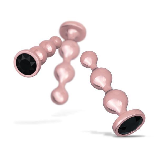 Набор анальных игрушек Rosy Gold - Metal Butt Plug Set 3 Pieces SX3070
