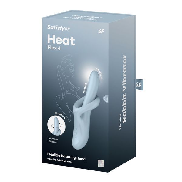Вибратор с ротацией Satisfyer Heat Flex 4 Blue, подогрев до 39&deg;C SX2169