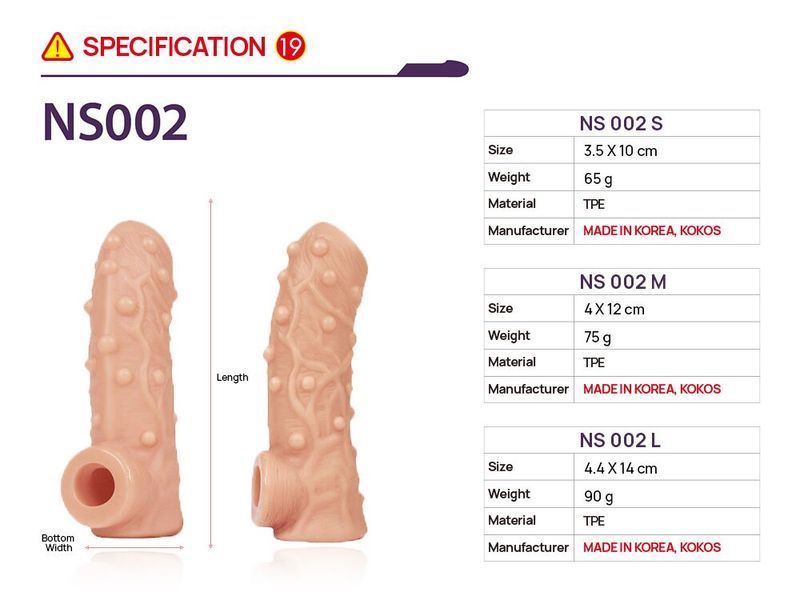 Насадка на член Kokos Nude Sleeve NS 002 M SX1473