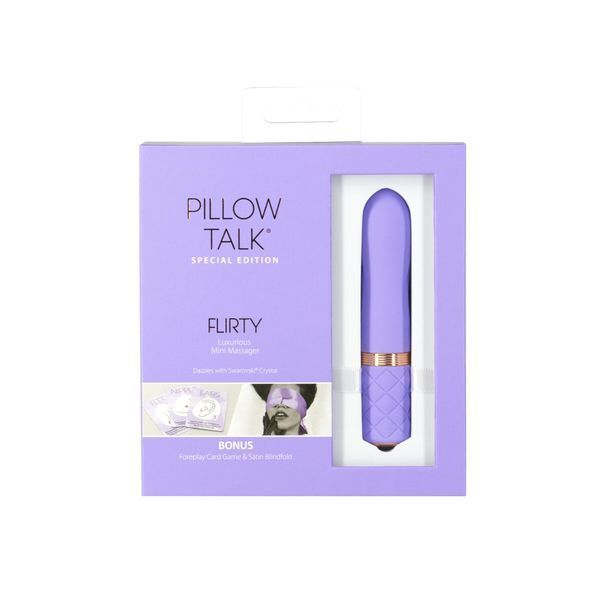 Роскошный вибратор Pillow Talk Flirty Purple Special Edition, Сваровски, повязка на глаза+игра SO6854