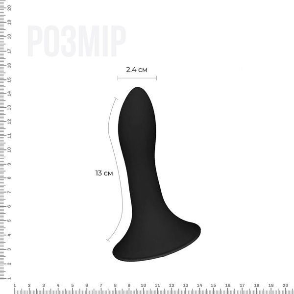 Дилдо с присоской Adrien Lastic Hitsens 5 Black, отлично для страпона, диаметр 2,4см, длина 13см AD24059